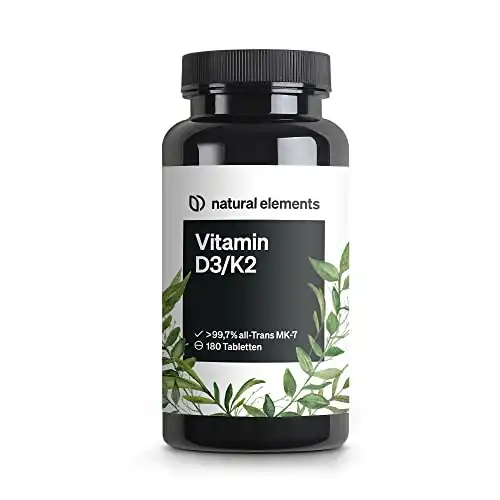 Vitamin D3 + K2 Depot – 180 Tabletten: Hochdosiertes Powerduo für Knochen und Immunsystem – Premium-Qualität, laborgeprüft – Made in Germany