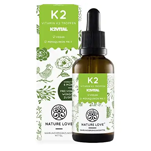 NATURE LOVE® Vitamin K2 MK7-200µg: Hochdosiert und hochwertig für Ihre Gesundheit!